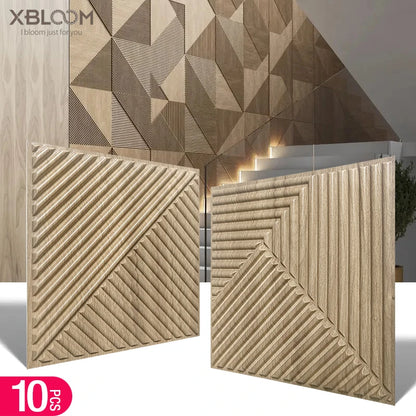10pcs 3D Wall Panel 30x30cm Gold Mosaic Indoor Wall Decoration for Living Room Bedroom Hotel Office Esports game 3D Wall Sticker