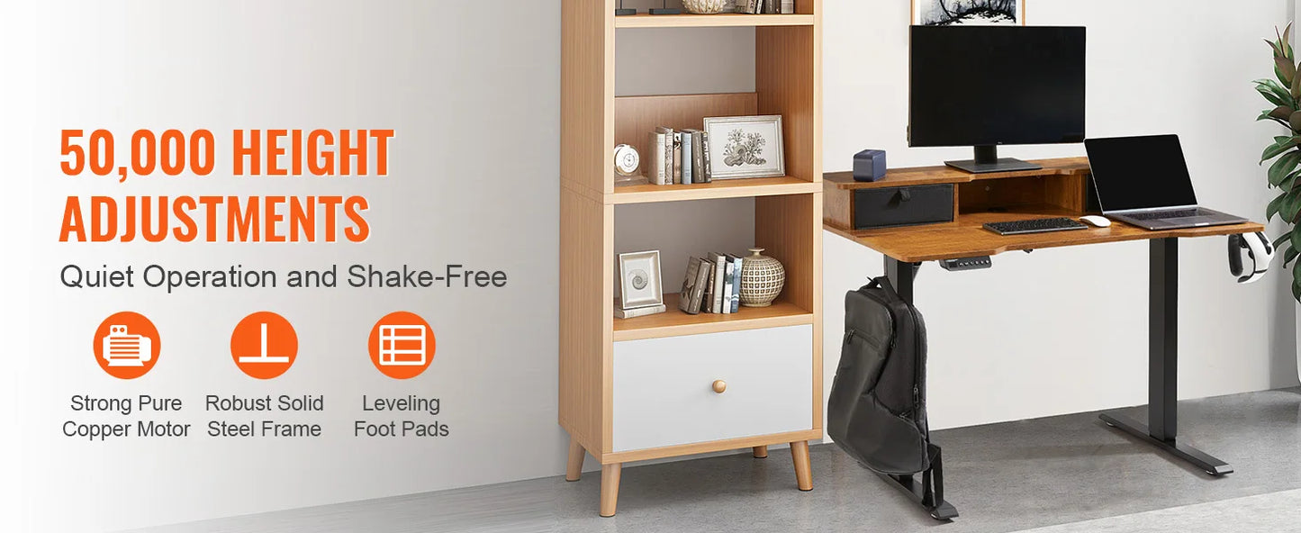 SucceBuy Elektrischer Stehpult, höhenverstellbarer Stehpult mit doppeltem Schutzsystem, hohe Tragfähigkeit für das Heimbüro