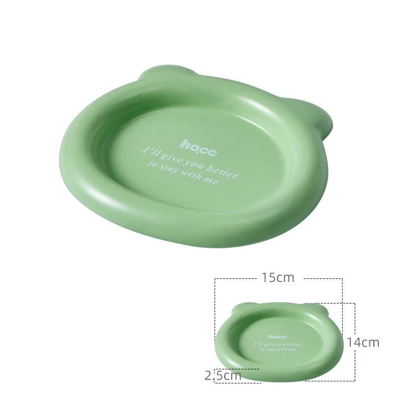 Cat Ceramic Food Basin Pet Small Size Canned Snack Feeding Dish Bowls Puppy Cute Eating Feeders Kitten Supplies.