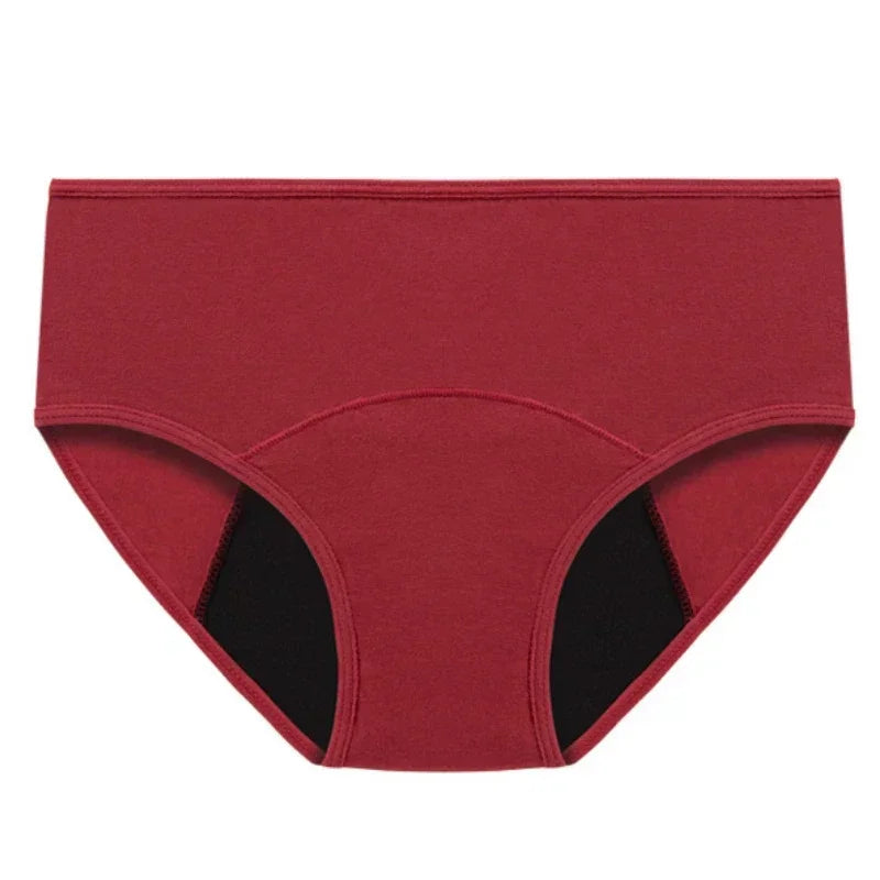 Women Menstrual Panties Leak Proof Briefs Solid Plus Size Cotton Panties Lingerie Absorbency Comfortable Physiological Underwear