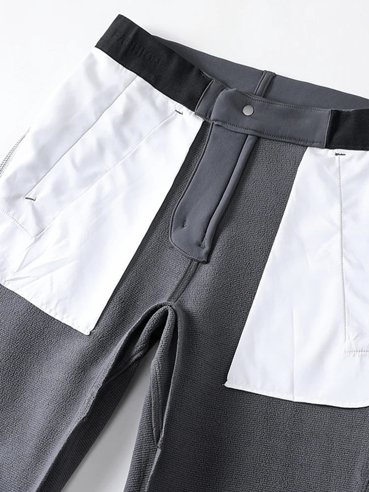 Men's Performance Casual Pants Fleece Lined Outdoors Waterproof Windproof Warm Trousers Business Travel Golf Stretch Pants.