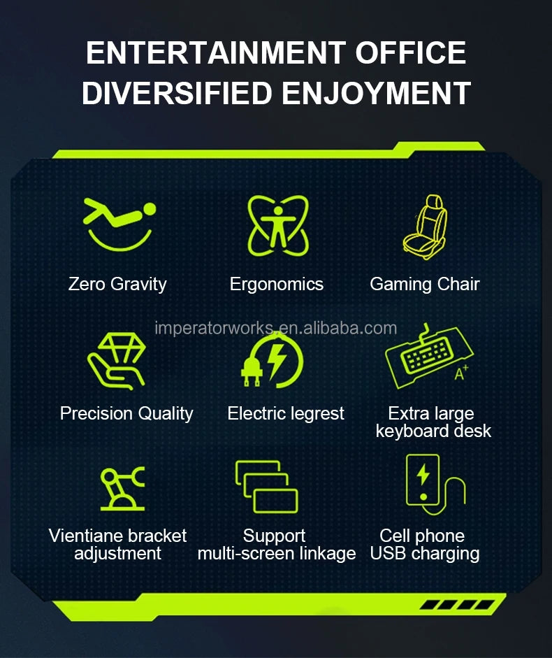 EASE POD PRO Günstiger, bequemer Computer-Cockpit-Zero-Gravity-Stuhl, ergonomischer Stuhl, Arbeitsplatz für 1–2 Monitore