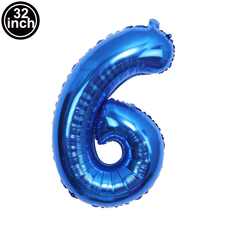 Blauer Ballon mit großen Zahlen, 32 Zoll, 0, 1, 2, 3, 4, 5, 6, 7, 8, 9, Geburtstag, Bachelorette-Luftballons, Figur, Golob-Party-Ballon-Dekoration.
