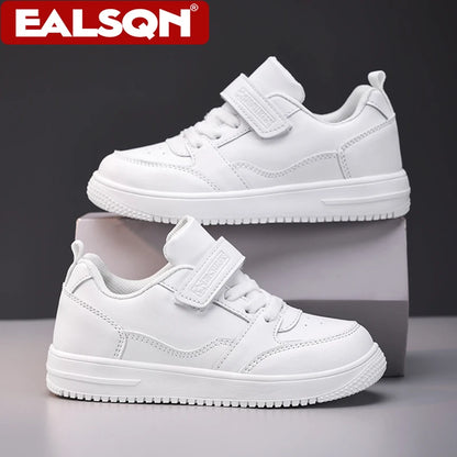 White Kids Sneakers Boys Sports Running Shoes Breathable Mesh Lightweight Comfortable Outdoor Tennis Casual Walking Shoes.