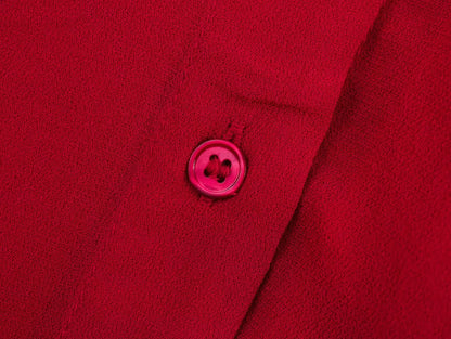 DEEABAE Bow Ribbon Red Chiffon Shirt Women's Early Spring New French Style High-end Temperament Age-reducing Top.