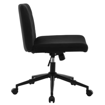 WOLTU Ergonomischer Bürostuhl aus Samt, drehbarer Rollenstuhl, Rückenlehne, gekreuzte Beine, neigbarer, höhenverstellbarer Schminkstuhl