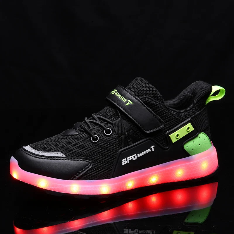 Children's Casual Shoes LED USB Charging Luminous Glowing Sneakers for Boys Girls Led Sneakers with Luminous Sole Lighted Shoe C.