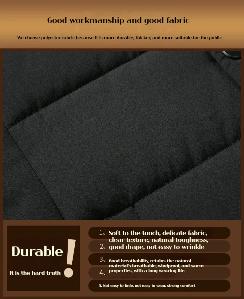 Winter Men's Cotton Jacket with Fleece for Middle-aged and Elderly People Warm Coat, Windproof Winter Coat Parka Coat.