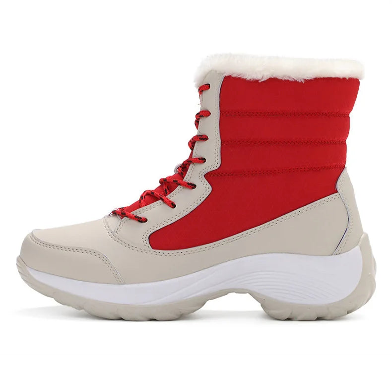 Women's Boots Lightweight Fur Boots Ankle Heels Winter Shoes Woman Fashion White Platform Botas Mujer Snow Boots Winter Footwear.