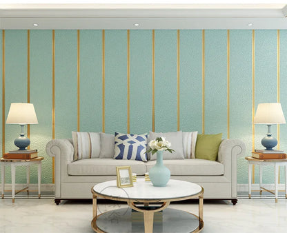 Hirschhaut Samt horizontal gestreifte Tapete Wohnzimmer Schlafzimmer gestreifte Film- und Fernsehwand 3D-Relief verdickte Tapete