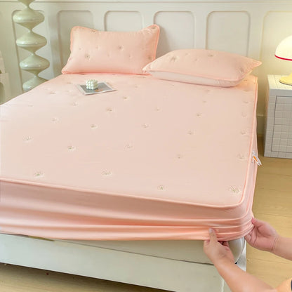 Thicken Bedspread Elastic Bed Cover Simple Style Bed Linen Queen/King Size Mattress Covers 매트리스 커버	 (No Pillowcase).
