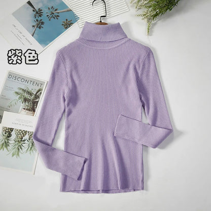 JMPRS Rollkragenpullover Frauen Mode Einfache Winter Pullover Jumper Hohe Elastische Gestrickte Herbst Weibliche Grundlegende Tops Casual Bluse