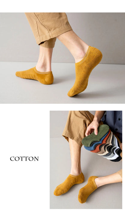 5 Pairs Men Short Socks Cotton High Quality Crew Ankle Casual Soft Low-Cut Non-Slip Breathable Summer Autumn 2022 Sock for Male.