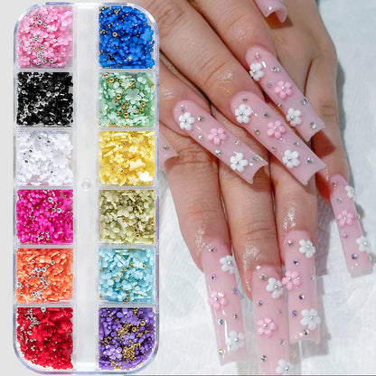 12Grids Moon Star Nails Gold Metallic Nail Sequins Charms 3D Nail Art Tips Decoration  3D Metal Moon Star Sun Bead Rivet Nail Je