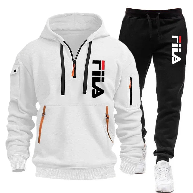 Autumn and winter men's sportswear sets, trendy brand clothing sweatshirt sets, and casual design oversized long-sleeved sweatsh.