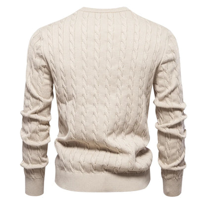 2024 High-quality Men's Sweater Pullover New Deer Embroidery Solid Color Knitted Sweater Men's Knit Sweaters  Men Clothing.