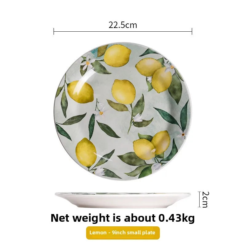 Creative Lemon Plate Ceramic Fruit Dish Ins Style Home Dining Thai Restaurant Tableware.
