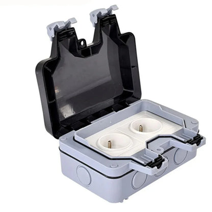 Melery Outdoor-Wandsteckdosen, EU-Stecker, elektrische Steckdosen, IP66, staubdicht, für den Außenbereich, Garten, Masterplug, Rasen.