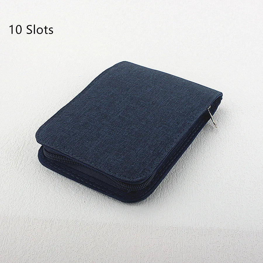 10/24/48 Slots Fountain Pen Case Pencil Case Pouch Bag Canvas Case Black, Gray