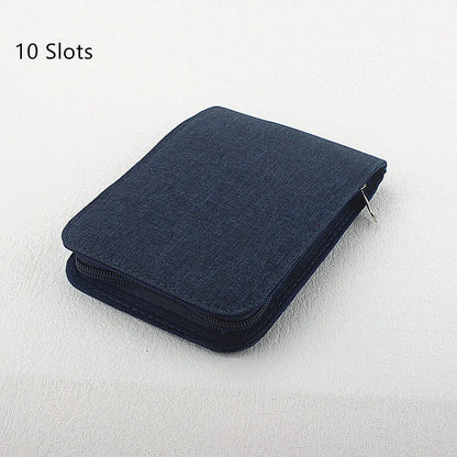 10/24/48 Slots Fountain Pen Case Pencil Case Pouch Bag Canvas Case Black, Gray