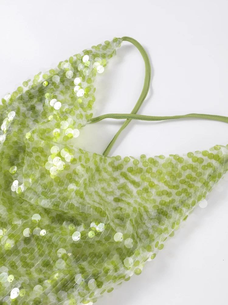 Pailletten rücken freie lange Kleider sexy Halfter Slim Fit Glitzer Abend roben Party Social ite schimmernde Frauen wickeln Hüft kleid Sommer.