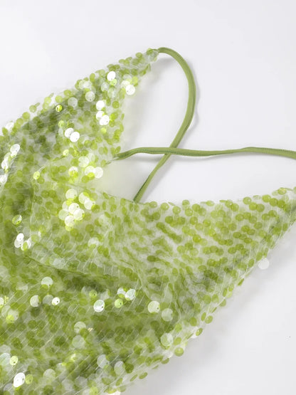 Pailletten rücken freie lange Kleider sexy Halfter Slim Fit Glitzer Abend roben Party Social ite schimmernde Frauen wickeln Hüft kleid Sommer.