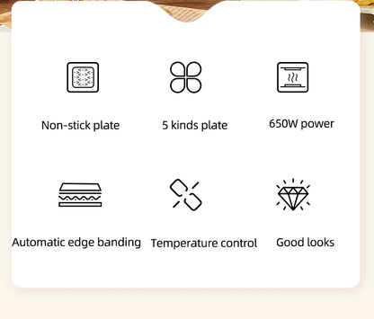 Electric Sandwich Maker Multifunctional Waffle Machine Toaster Baker Breakfast Machine Takoyaki Pancake Donuts Sandwichera 220V.