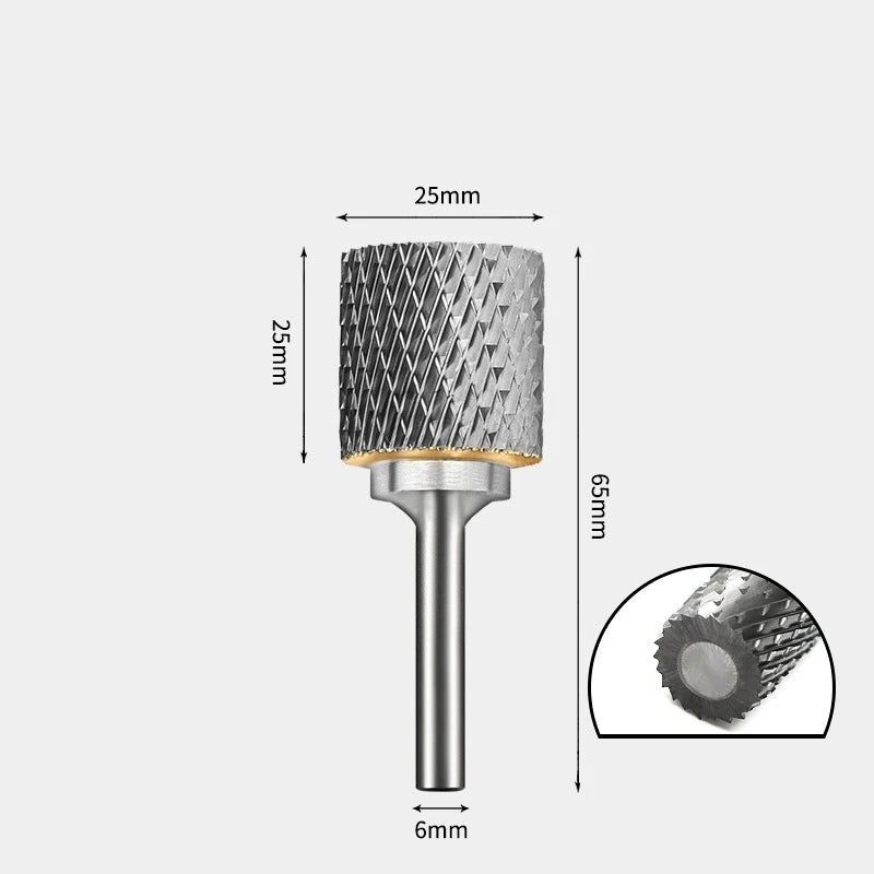 Hartmetallfräser, Wolframstahl-Schleifkopf, zylindrisch 6 mm, AE AX AX Metallfräser