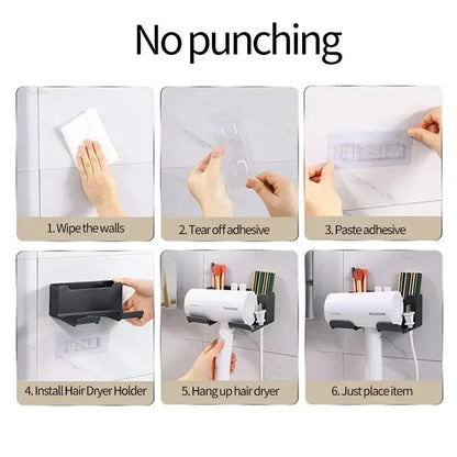 1 Stück Haartrocknerhalter Wandtrockner Wiege Glätteisen Ständer Haartrockner Organizer Box Kunststoff Haartrockner Ständer Badezimmer Organizer
