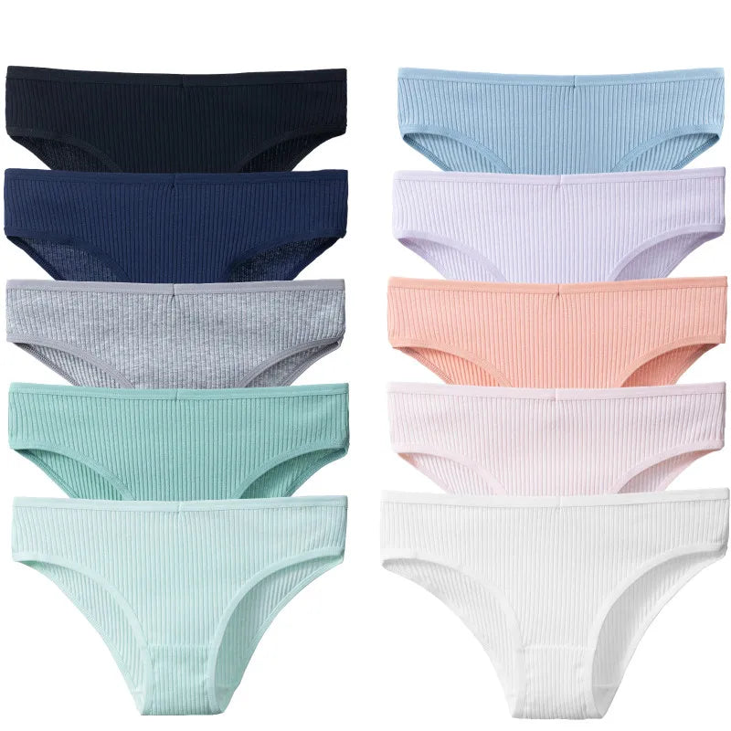 BZEL 10PCS/Set Women's Panties Sexy Breathable Underwear Comfortable Lingerie Cotton Striped Briefs Fashion Cozy Underpants Sale