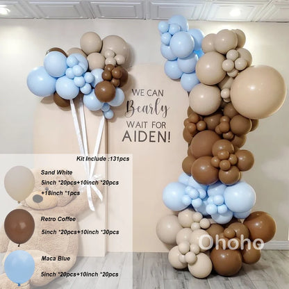 Kaffeebraun Beige Ballon Girlande Bogen Kit Oh Babyparty Dekoration Rustikale Hochzeit Kindergeburtstag Party Taufe Taufe