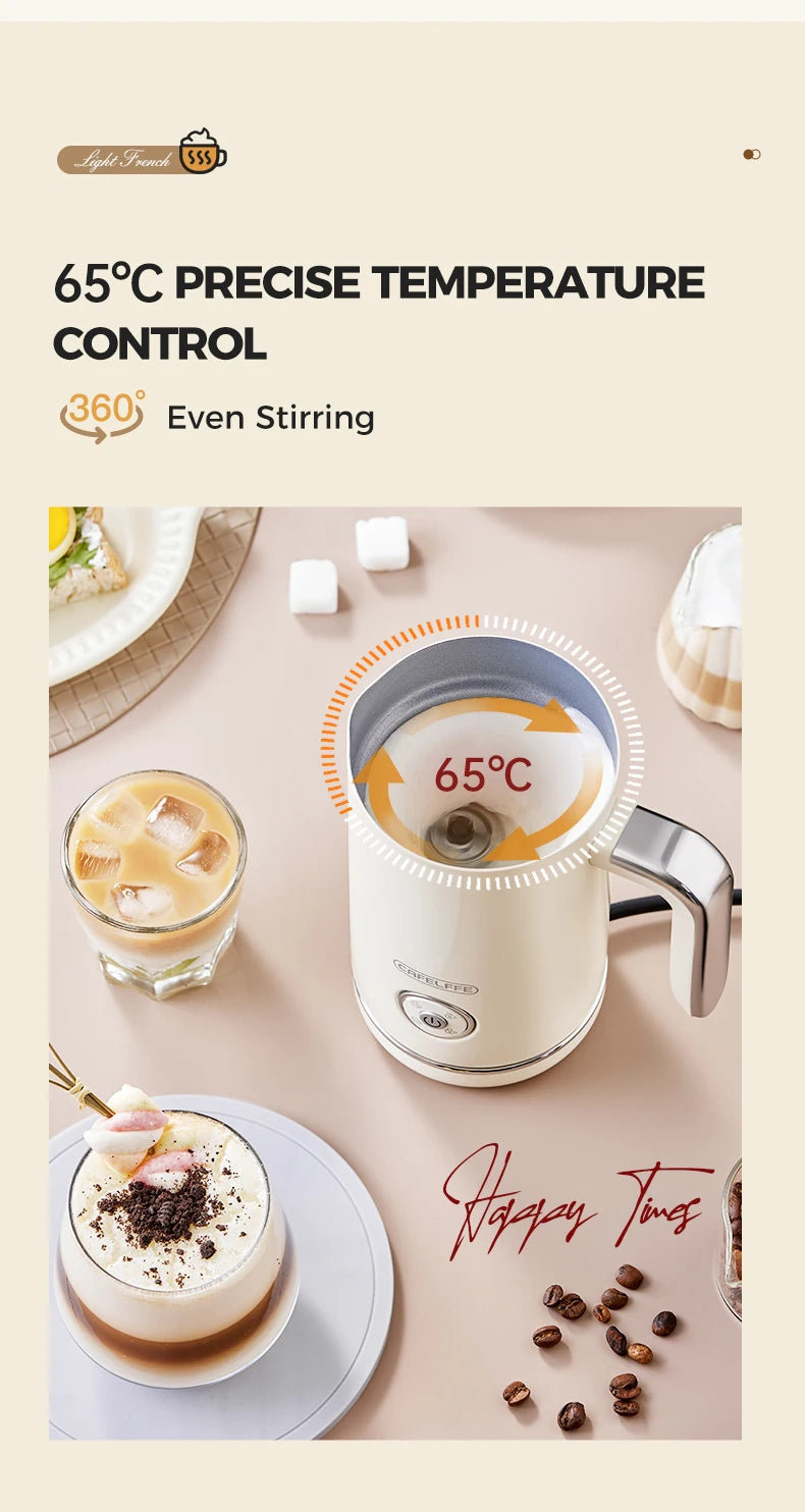 Cafelffe 4in1 Electric Milk Frother Frothing Foamer Chocolate Mixer Cold/Hot Latte Cappuccino Automatic foam milk heater Warmer.
