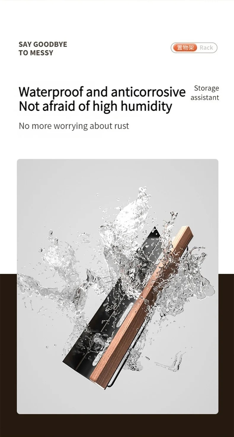 Holz Aluminium Material Eckregal Shampoo Lagerregal Dusche Wandregal Badezimmer Organizer Badezimmerzubehör
