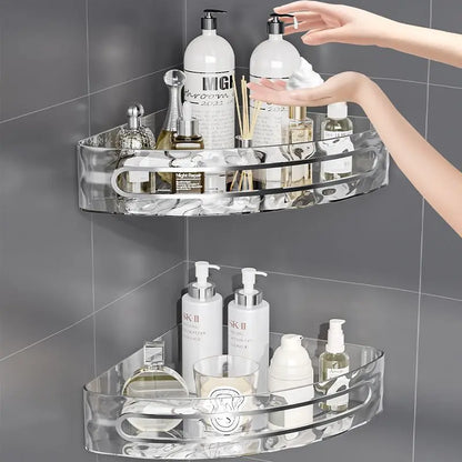 2PCS Badezimmer Regale Küche Lagerung Organizer Kunststoff Shampoo Rack Dusche Regal Bad Zubehör Kein Bohrer Regal
