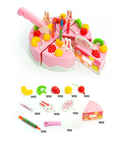 Girl Toy Cake DIY Minature Food Simulation Pretend Play Kitchen Set Tea Kid Cut Game Education Children Toys For 3 Year Birthday.