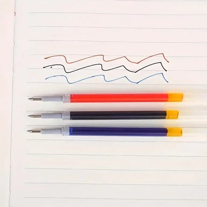 1–63 Stück einziehbares Gelschreiber-Set, Kugelschreiber mit schwarzer/roter/blauer Tinte zum Schreiben, 0,5 mm Nachfüllungen, Bürozubehör, Schulbedarf, Schreibwaren.