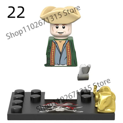 Movies Pirates Of The Caribbean Jack Sparrow Classic Movie Figures Head accessories Building Blocks Toys For Children.