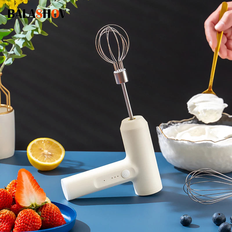 Electric Food Mixer Handheld 3 Gear Cake Cream Mixer Wireless Rechargeable Food Blender Egg Beater Whisk Tool Milk Frother.