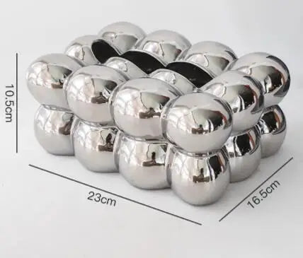 Geometry Tissue Box Cover Decorative Facial Tissue Holder Case Container for Bedroom Tissue Box Covers Rectangular Ceramic