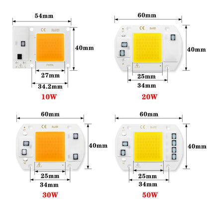 COB Chip LED Lampe 220V 10W 20W 30W 50W Smart IC Keine Notwendigkeit Fahrer Lampada LED Birne Lampe Für Flutlicht Scheinwerfer Diy Beleuchtung.