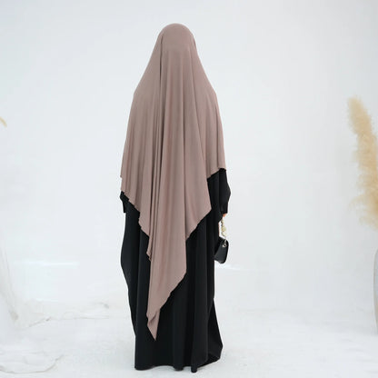 Extra Long Khimar Hijab Scarf Jersey Cotton Muslim Prayer Clothes Islamic Jilbab Khimars for Women Hijabs Veil Niqab Ramadan Eid.