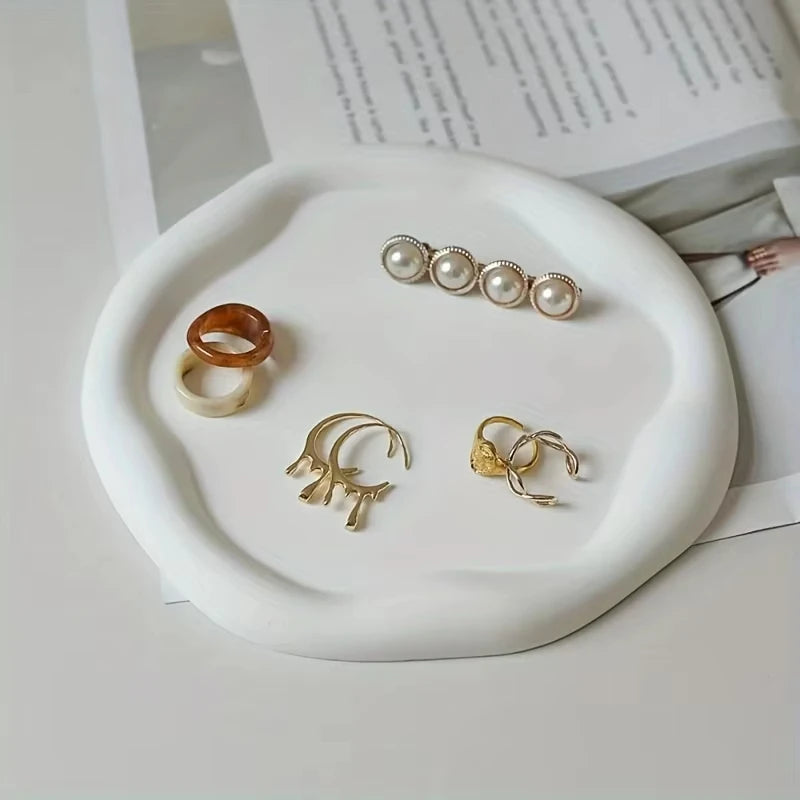 Creative Irregular Cloud Tray Silicone Mold Diy Oval Round Plaster Concrete Jewelry Storage Tray Home Decoration Casting Mold.