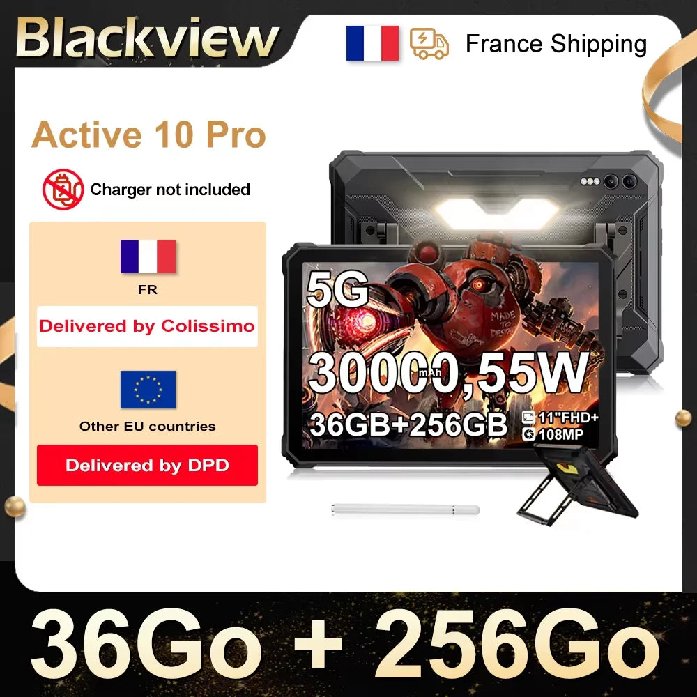 Blackview Active 10 Pro [No EU Charger] Rugged Tablet 36GB + 256GB 11.0" 30000mAh PC 108MP Dual SIM 5G.