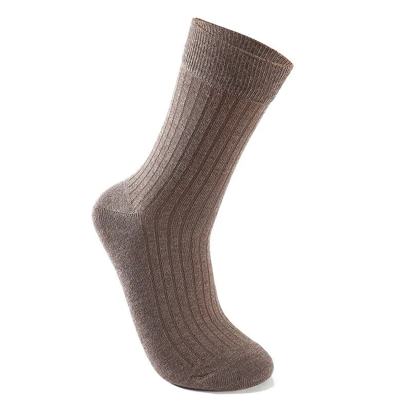 5 Pairs Socks Men's Mid-tube Sweat Absorption Business Sports Black Solid Color Stockings Autumn Winter Double Needle Breathable.