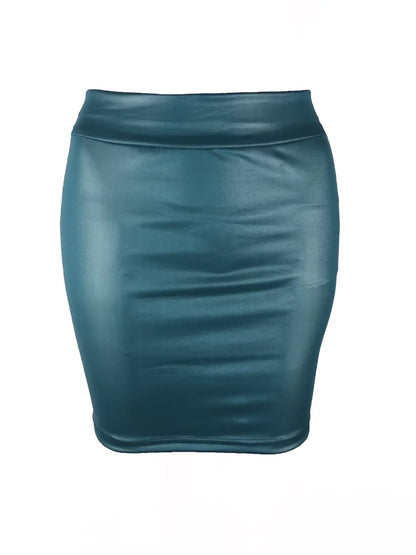 Leather Matte Slim Mini Sexy Fashion PU Hot Short High Waist Skirt Korean Nightclub Streetwear Wholesale Clothes 7ST.