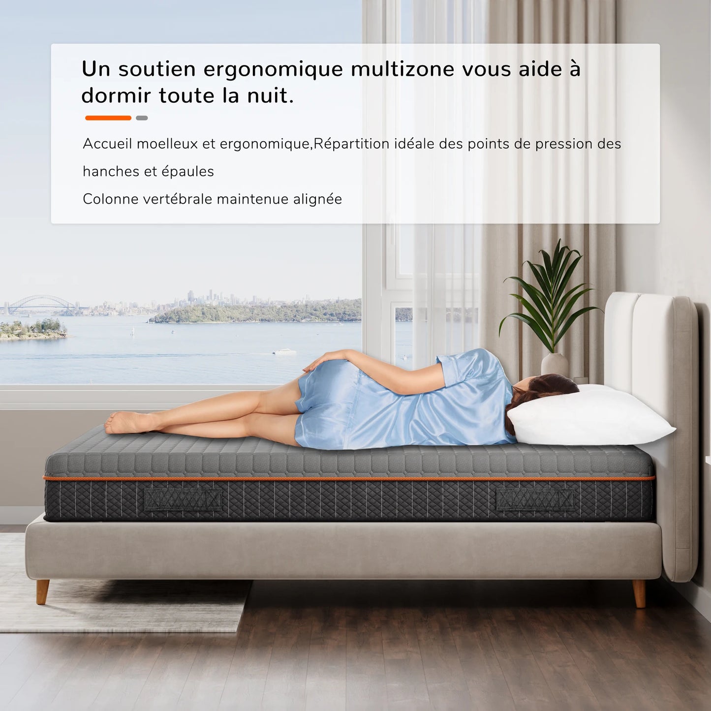 Vesgantti Memory Foam-Matratze, Grau, Dicke 16/18/26 cm, Gel-Memory-Schaum-Matratze, Zoned Support hält Sie ausgerichtet