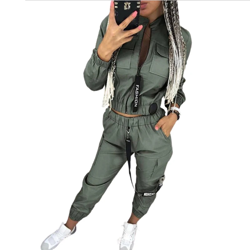 Long Sleeve Zipper Tops Two Pieces Tracksuit Sets Women Joggers Pants Streetwear Track Suit Casual Sport Joggers 2022 New.