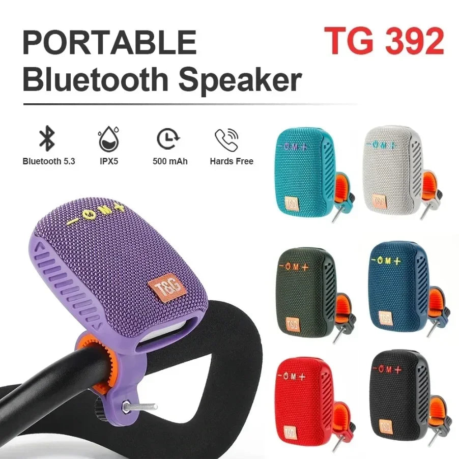 Outdoor Bicycle TG392 Portable Bluetooth Speaker TWS Wireless Mini Bass FM Radio Soundbar Boombox Riding Music Play Loudspeaker.