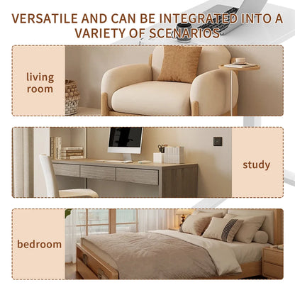 Mobiler tragbarer Nachttisch, Computertisch, Stehpult höhenverstellbar – mit 4 Rollen für Wohnzimmer, Schlafzimmer