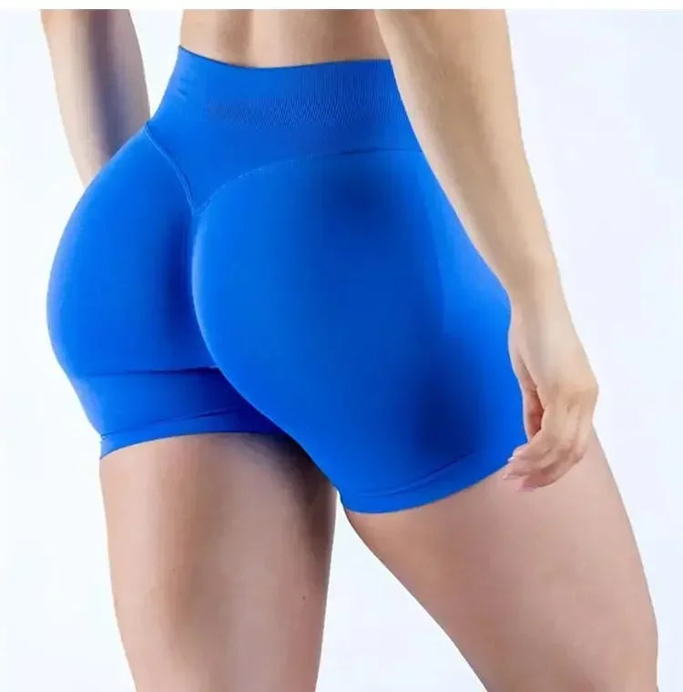 Summer High Waisted Yoga Shorts Women  Fashionable and Sexy Running Fitness Pants Solid Color High Elastic Yoga Leggings.